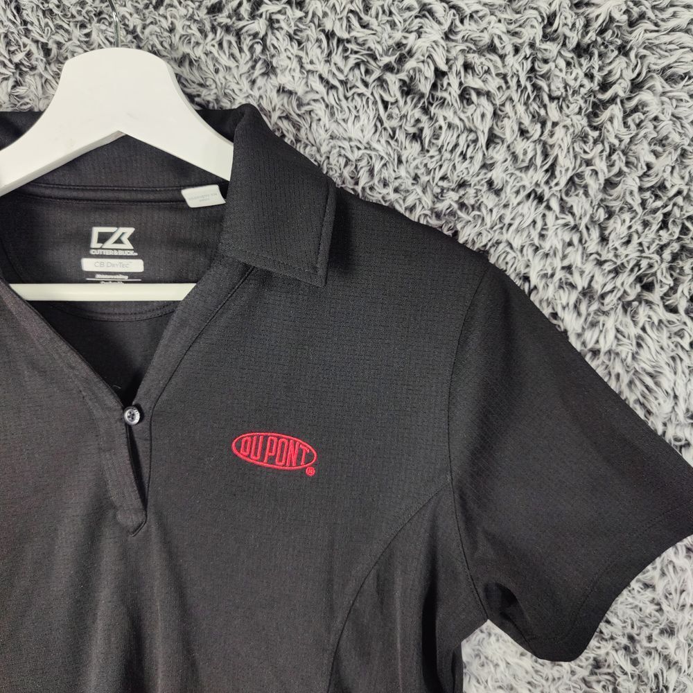 Cutter & Buck DuPont Black Performance Golf Polo Shirt Moisture Wicking Womens M - Picture 5 of 9